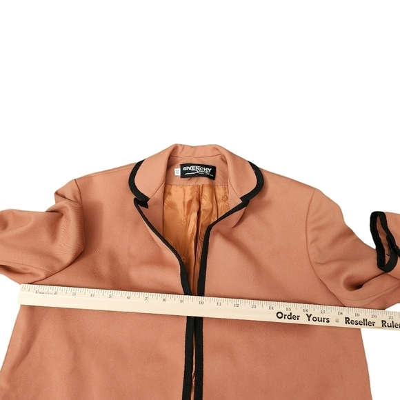 Givenchy Sport Blazer Womens 10 Brown Orange Open Jacket Office Career Button‎ - Picture 7 of 8